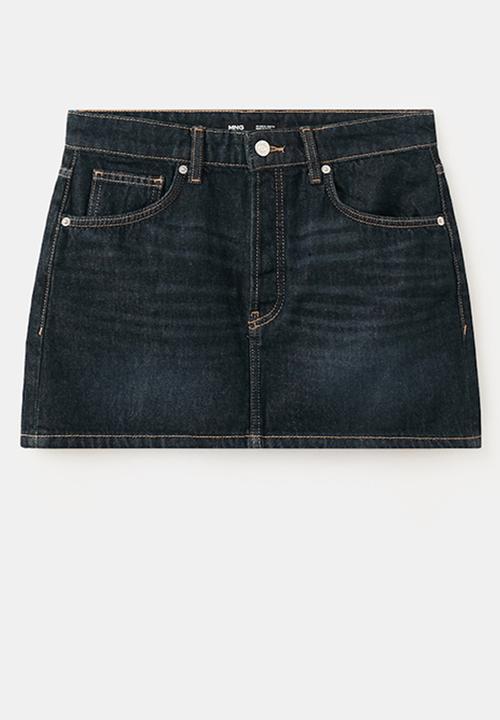 MANGO - Skirt madior - open blue