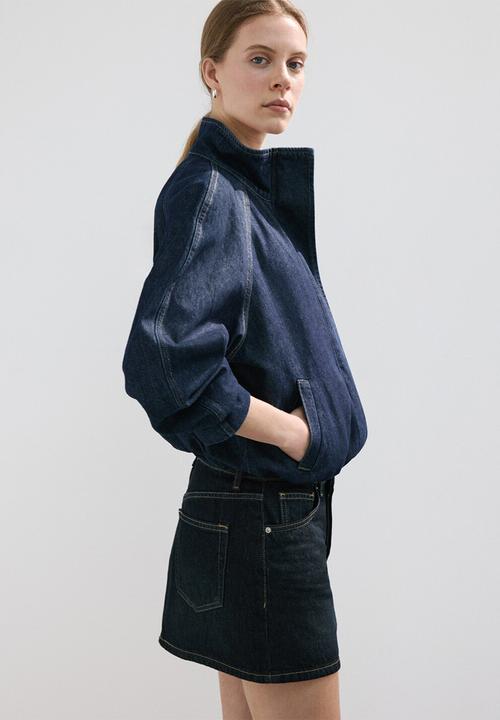 MANGO - Skirt madior - open blue