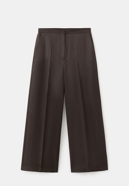 MANGO - Trousers fluid - dark brown