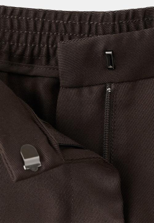 MANGO - Trousers fluid - dark brown