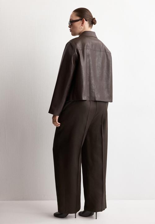 MANGO - Trousers fluid - dark brown