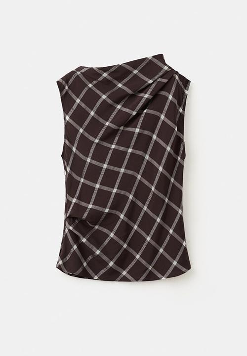 MANGO - Top marmol - dark red