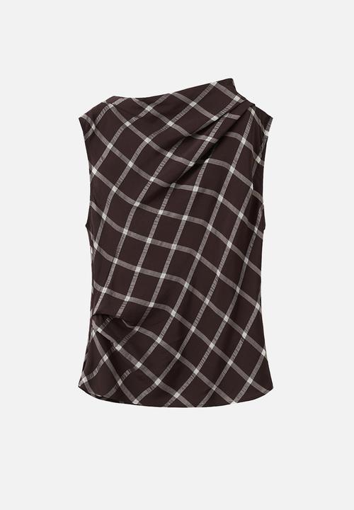 MANGO - Top marmol - dark red