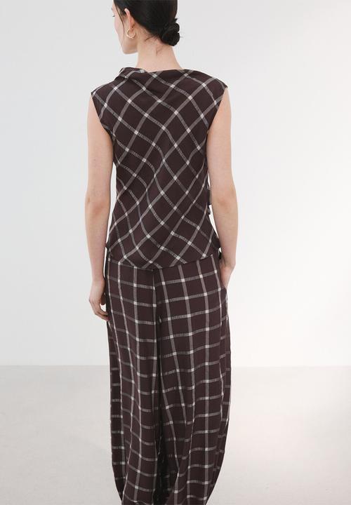 MANGO - Top marmol - dark red