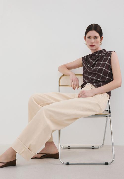 MANGO - Top marmol - dark red