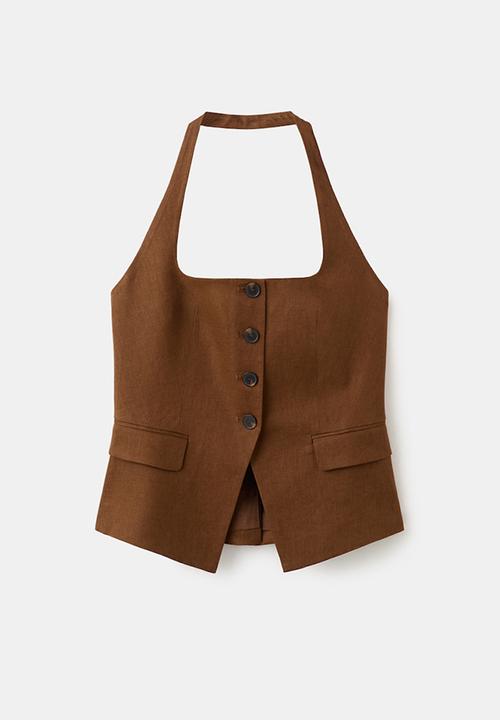 MANGO - Vest boreli - brown