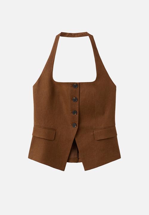 MANGO - Vest boreli - brown