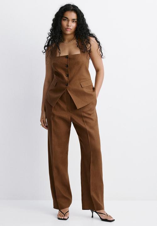 MANGO - Vest boreli - brown