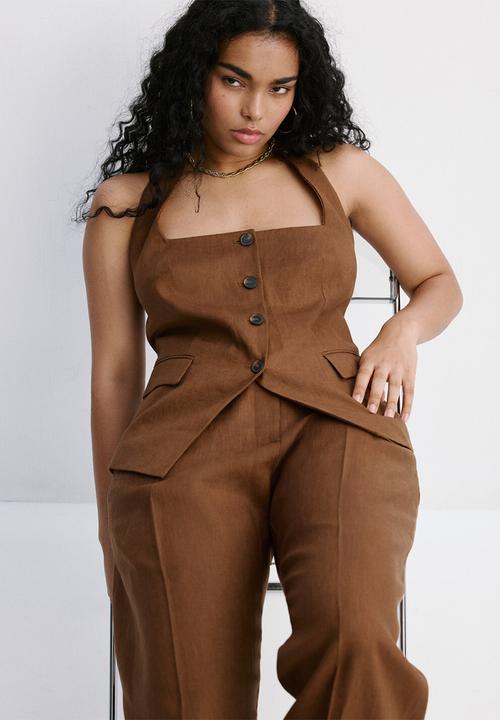MANGO - Vest boreli - brown