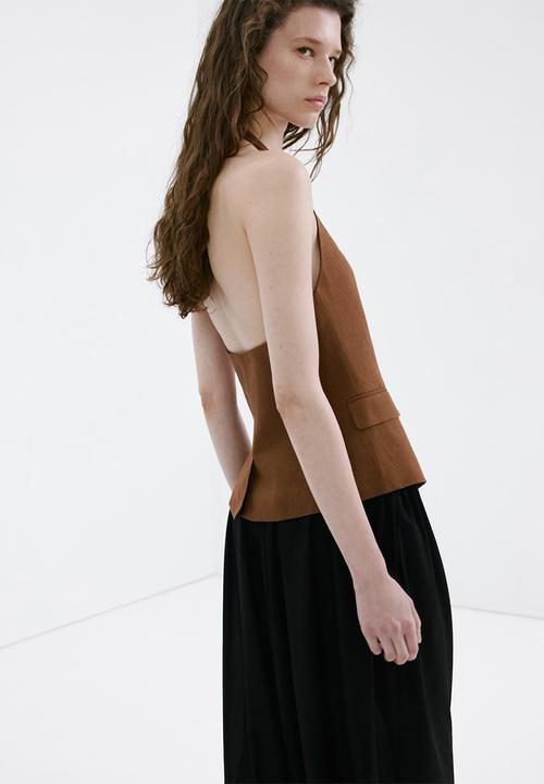 MANGO - Vest boreli - brown