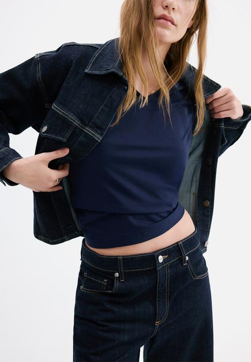 MANGO - T-shirt chalspi - navy