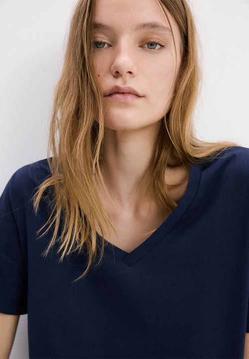 MANGO - T-shirt chalspi - navy