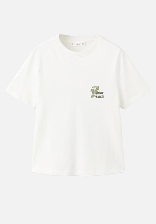 MANGO - T-shirt ilustra - beige/khaki