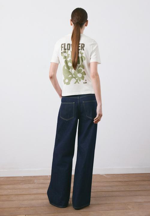 MANGO - T-shirt ilustra - beige/khaki