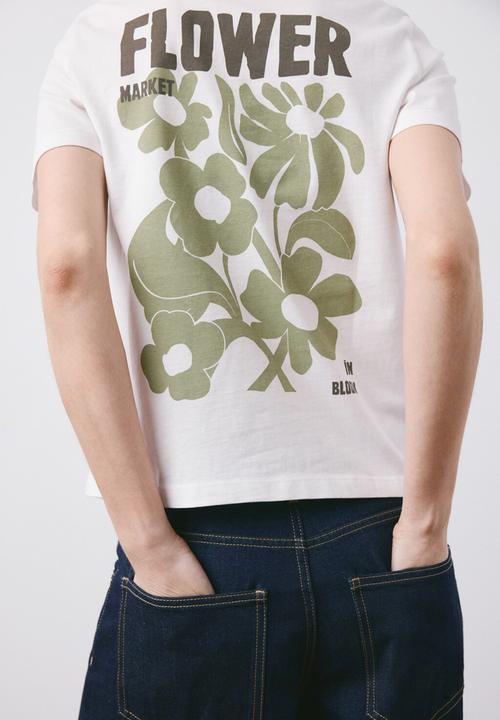 MANGO - T-shirt ilustra - beige/khaki