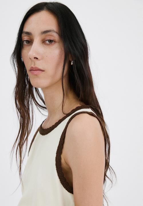 MANGO - Top lota - light beige