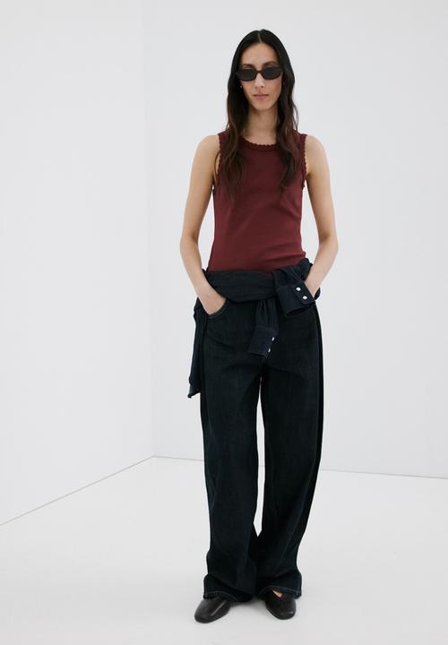 MANGO - Top lota - brown