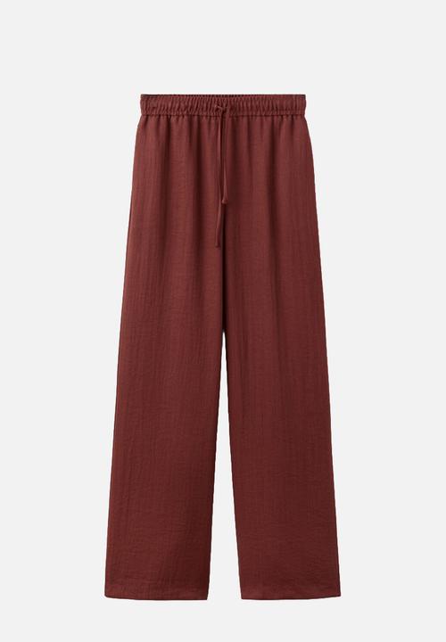 MANGO - Trousers salvia - red