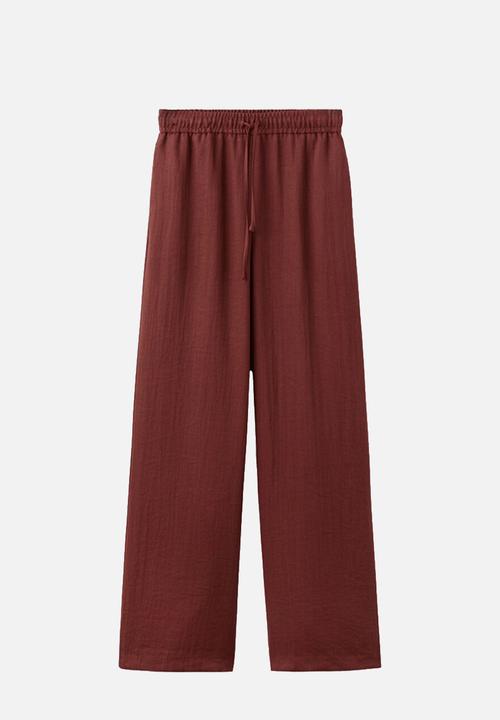 MANGO - Trousers salvia - red