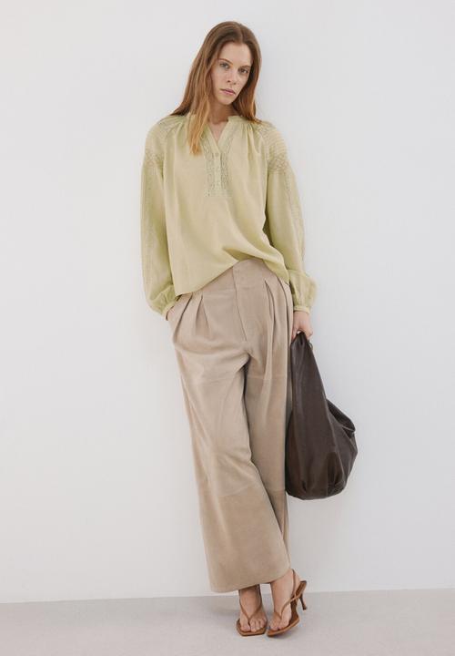 MANGO - Blouse meia - green