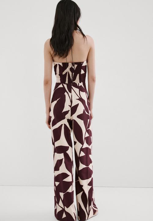 MANGO - Jumpsuit plumas - light beige