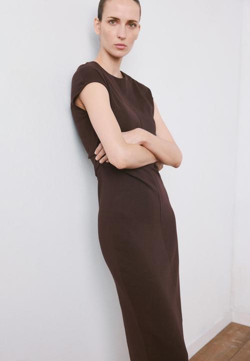MANGO - Dress carroti - brown