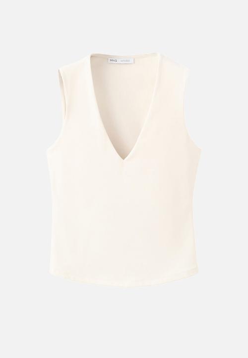 MANGO - Top rayo - light beige