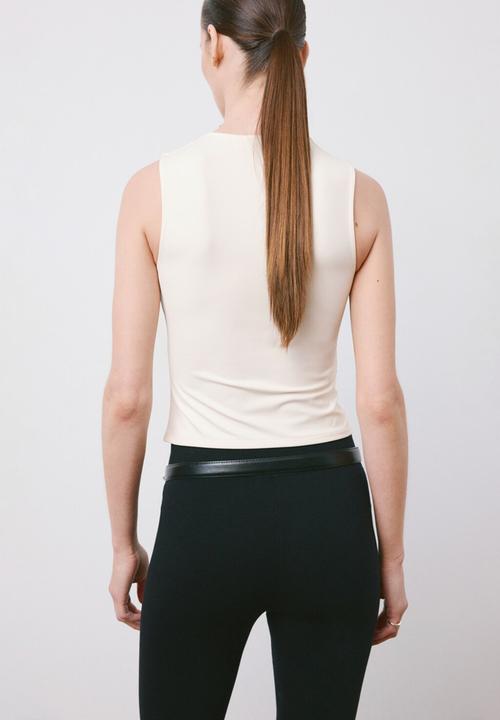 MANGO - Top rayo - light beige