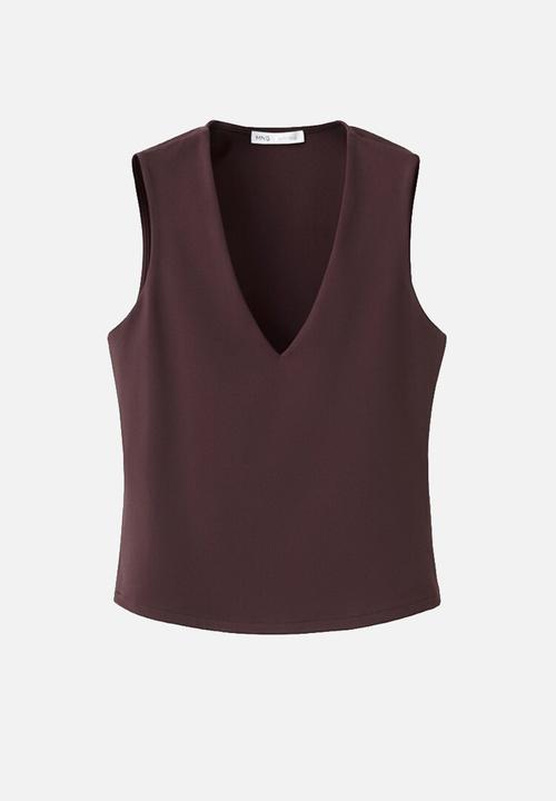 MANGO - Top rayo - dark red