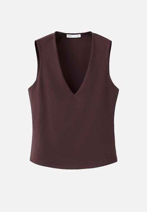 MANGO - Top rayo - dark red