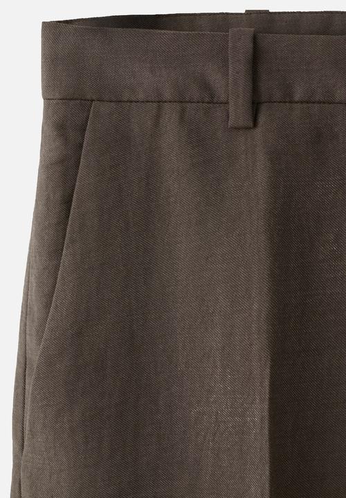 MANGO - Trousers tempo - dark brown