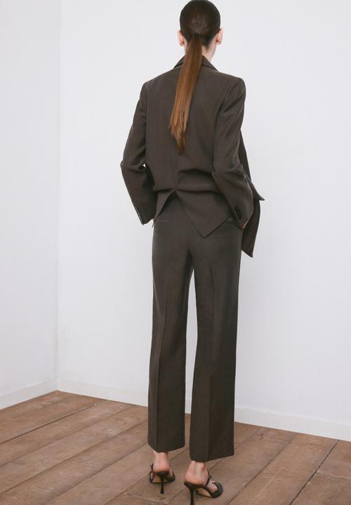 MANGO - Trousers tempo - dark brown