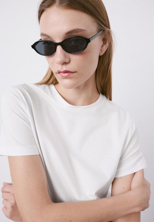 MANGO - T-shirt chals- white
