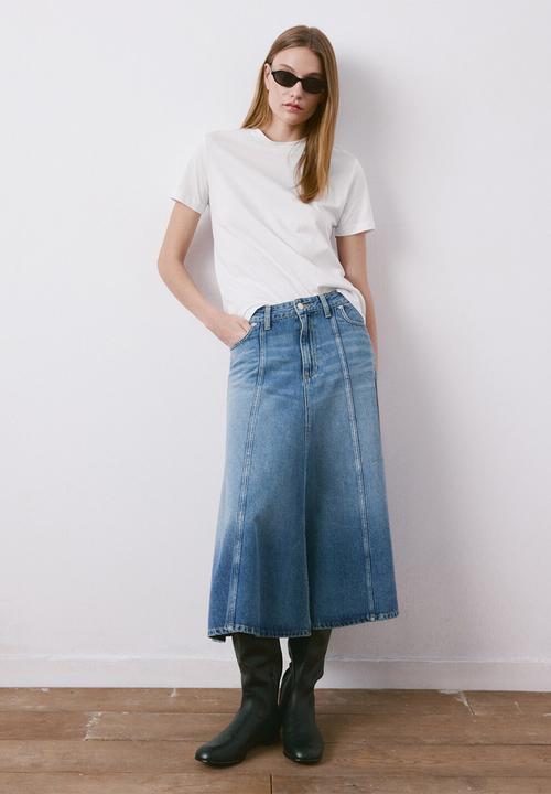 MANGO - T-shirt chals- white