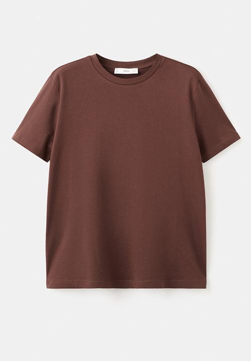 MANGO - T-shirt chals- rust/copper