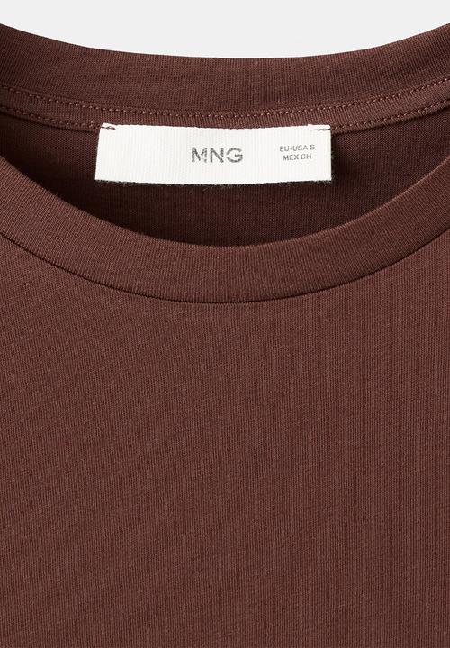 MANGO - T-shirt chals- rust/copper