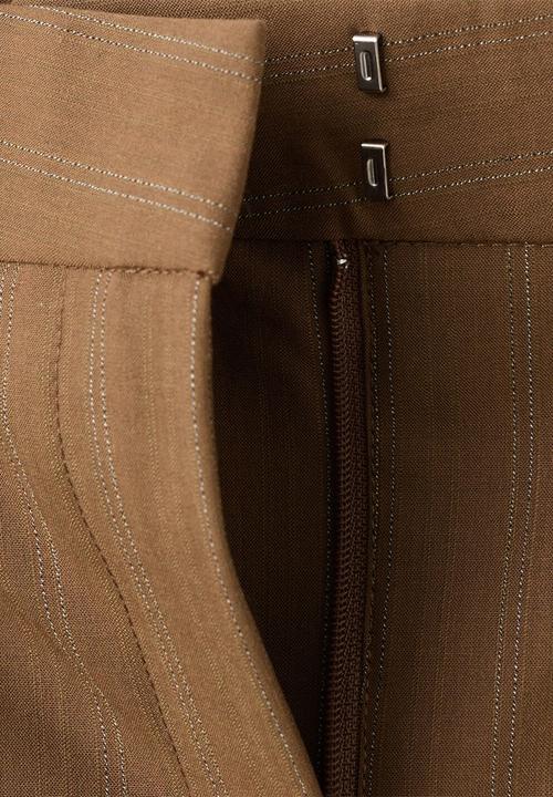 MANGO - Trousers systeck- dark brown