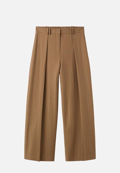 MANGO - Trousers systeck- dark brown