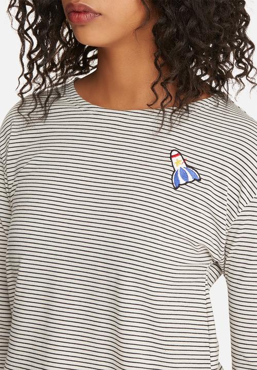 Daisy Street - Cropped top with rocket embroidery