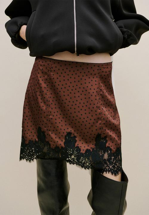 MANGO - Skirt doty- brown