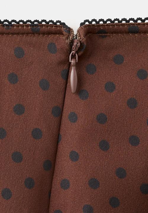 MANGO - Skirt doty- brown