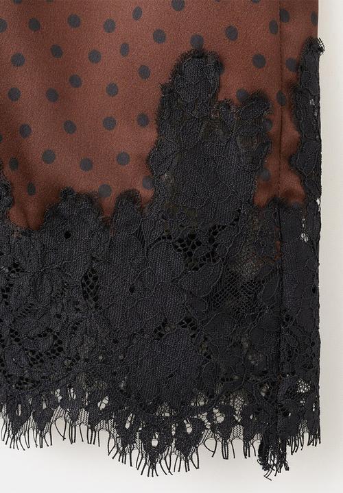 MANGO - Skirt doty- brown