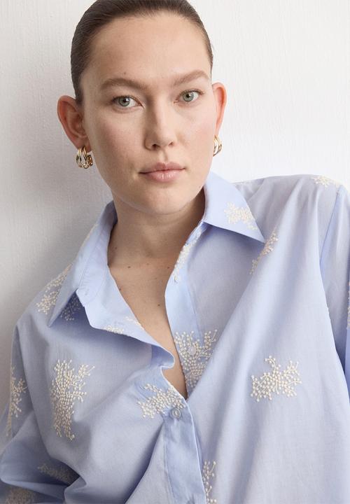 MANGO - Shirt pucara - light/pastel blue