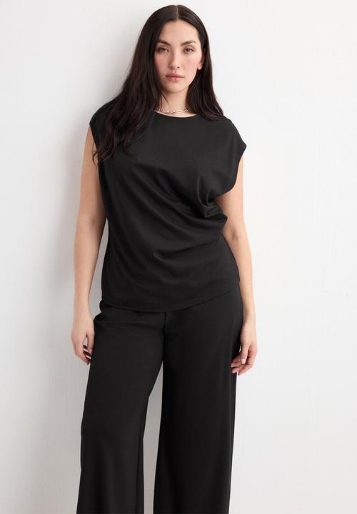 MANGO - Trousers candelo - black