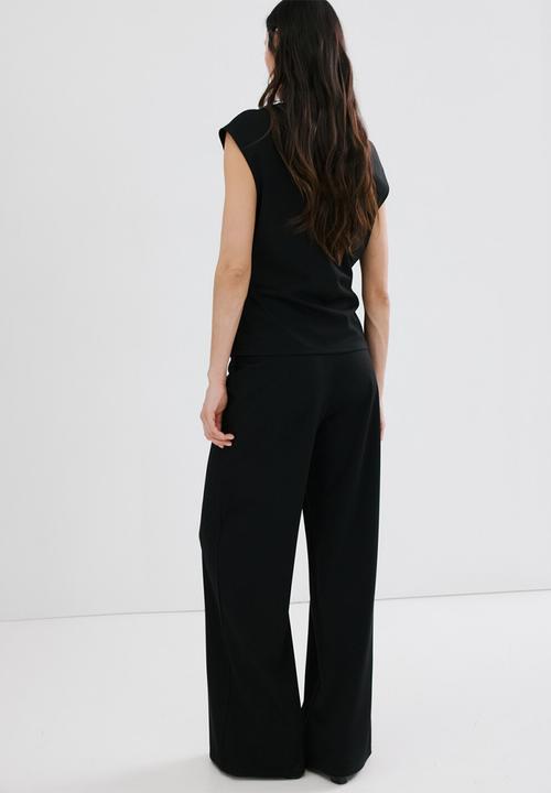 MANGO - Trousers candelo - black