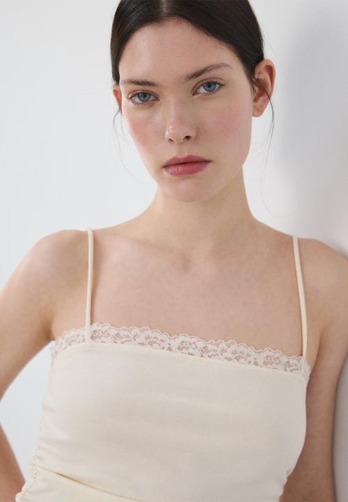 MANGO - Top telma - light/pastel yellow