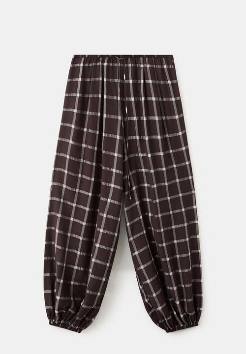 MANGO - Trousers marmol - dark red