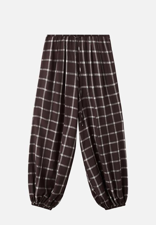 MANGO - Trousers marmol - dark red
