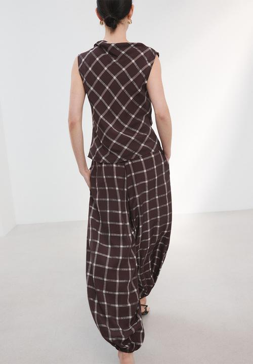 MANGO - Trousers marmol - dark red