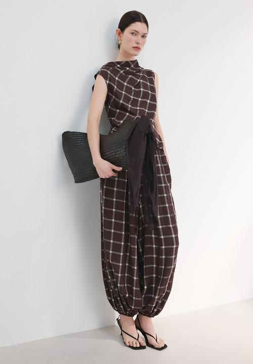 MANGO - Trousers marmol - dark red